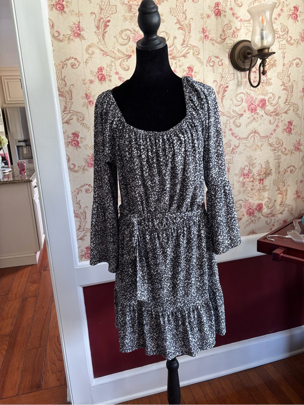 Michael Kors Dark navy could be viewed as black Sleeve Ruffle Dress